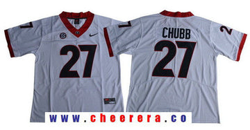 Nick Chubb Georgia Bulldogs white Limited jersey