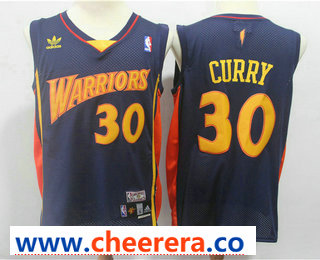 Stephen Curry Golden State Warriors navy Throwback jersey