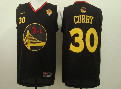 Stephen Curry Chinese Golden State Warriors black Authentic jersey