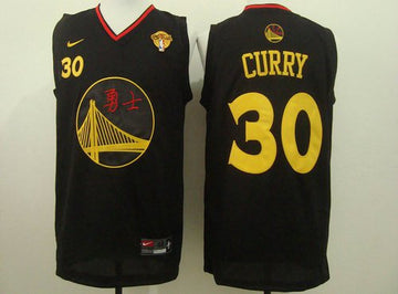 Stephen Curry Chinese Golden State Warriors black Authentic jersey