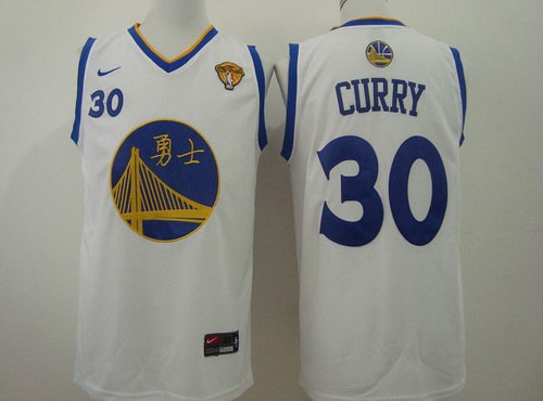 Stephen Curry Chinese Golden State Warriors white Authentic jersey