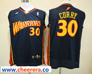 Stephen Curry Golden State Warriors navy Throwback jersey