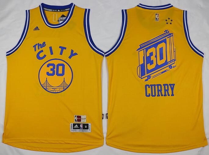 Stephen Curry Revolution Golden State Warriors yellow Retro jersey