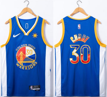 Stephen Curry Golden State Warriors royal jersey