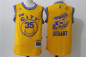 Kevin Durant Golden State Warriors yellow Retro jersey