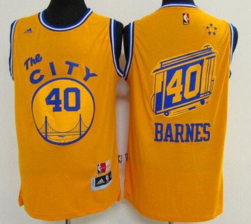 Harrison Barnes Revolution Golden State Warriors yellow Retro jersey