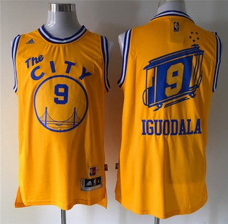 Andre Iguodala Revolution Golden State Warriors yellow Retro jersey