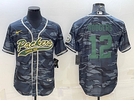 Aaron Rodgers Green Bay Packers gray Camo jersey