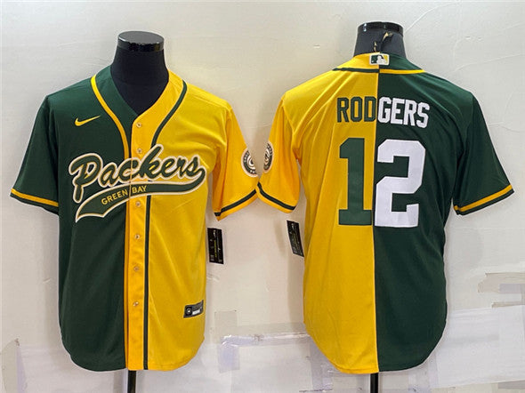 Aaron Rodgers Green Bay Packers Split jersey