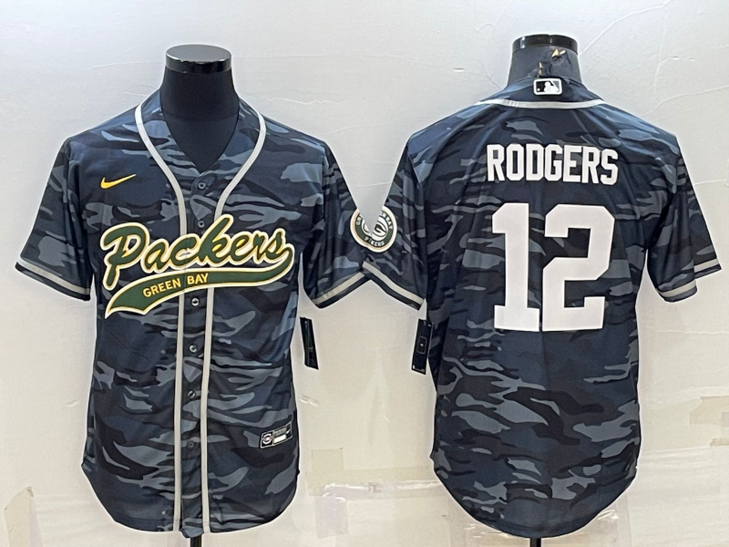 Aaron Rodgers Green Bay Packers grey Camo jersey