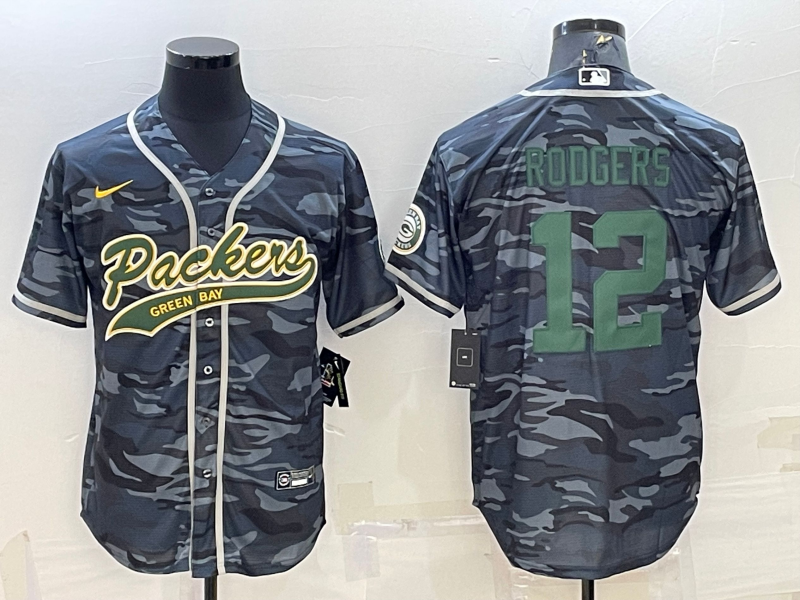 Aaron Rodgers Green Bay Packers grey Camo jersey