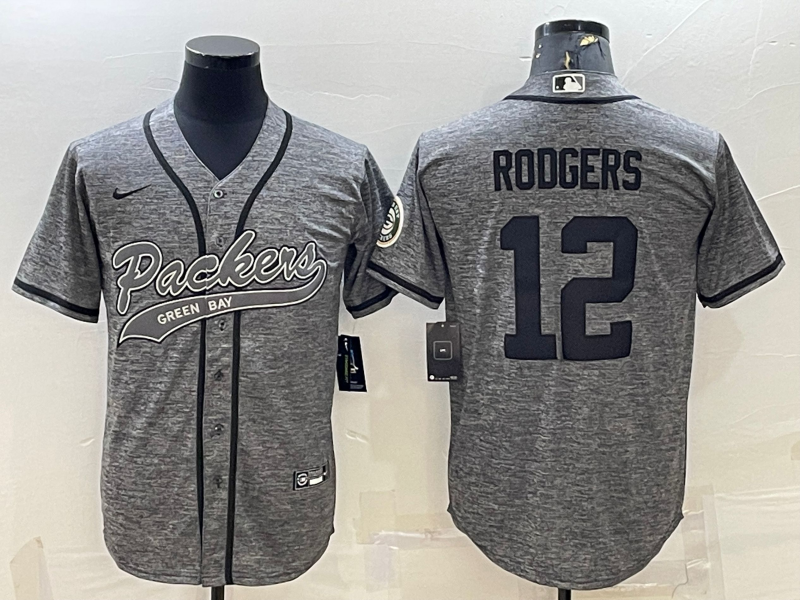 Aaron Rodgers Green Bay Packers grey jersey