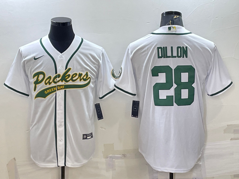 AJ Dillon Green Bay Packers white jersey