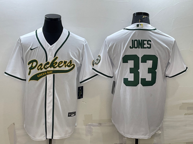 Aaron Jones Green Bay Packers white jersey
