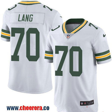 T.J. Lang Green Bay Packers white Color Rush jersey