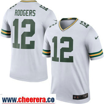 Aaron Rodgers Nike Green Bay Packers white Color Rush jersey