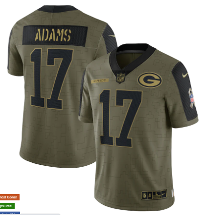 Davante Adams Nike Green Bay Packers olive Salute To Service jersey