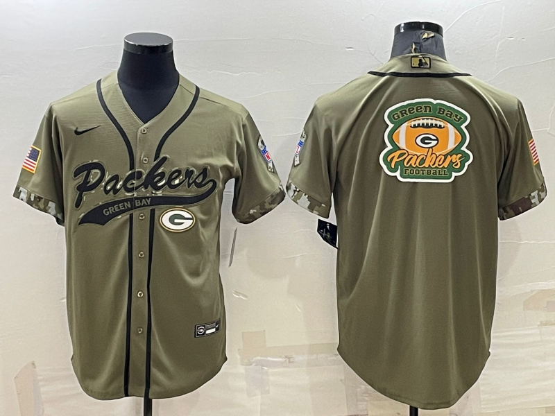 Green Bay Packers olive Salute To Service jersey