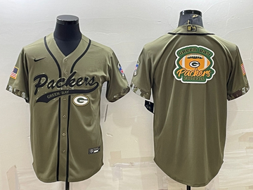 Green Bay Packers olive Salute To Service jersey