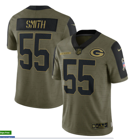 Za'Darius Smith Nike Green Bay Packers olive Salute To Service jersey
