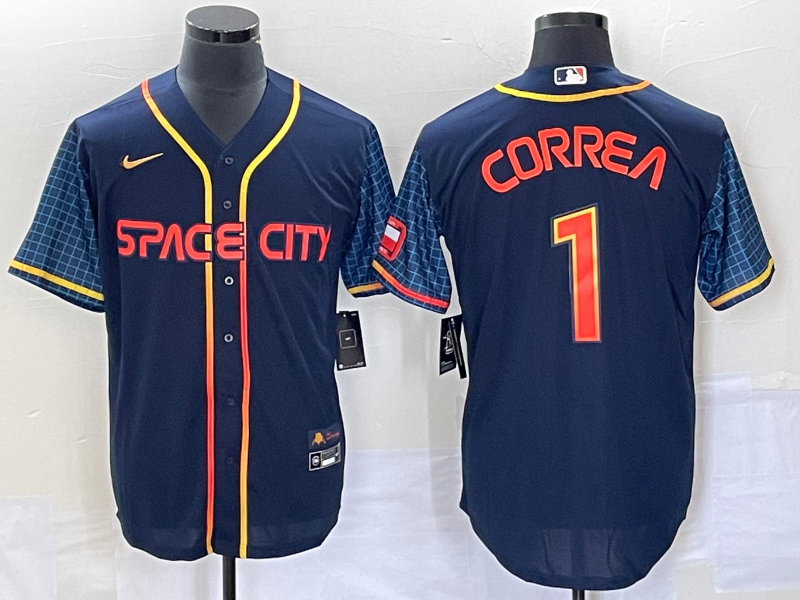 Carlos Correa Houston Astros navy City Connect jersey