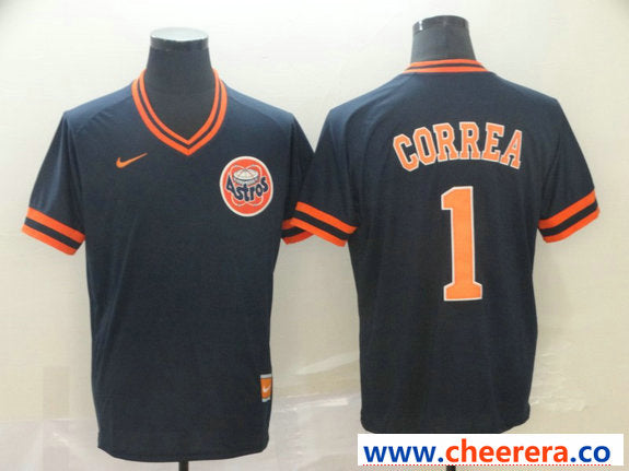 Carlos Correa Houston Astros black Throwback jersey