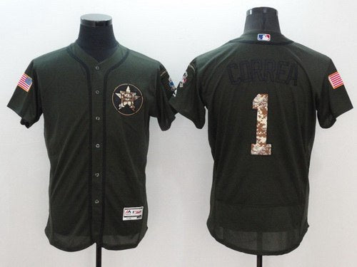 Carlos Correa Houston Astros green Salute To Service jersey
