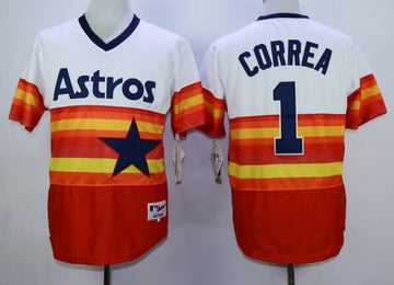 Carlos Correa Majestic Houston Astros orange Cooperstown jersey
