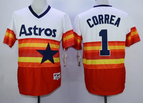 Carlos Correa Majestic Houston Astros orange Cooperstown jersey