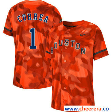 Carlos Correa Houston Astros orange Fashion jersey