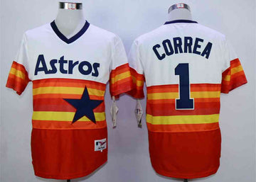 Carlos Correa Houston Astros orange Cooperstown jersey