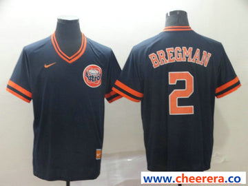 Alex Bregman Houston Astros navy Throwback jersey