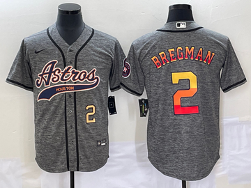 Alex Bregman Number Houston Astros grey jersey