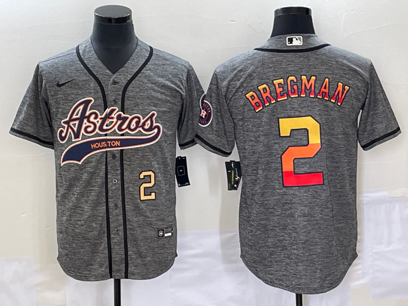 Alex Bregman Number Houston Astros grey jersey