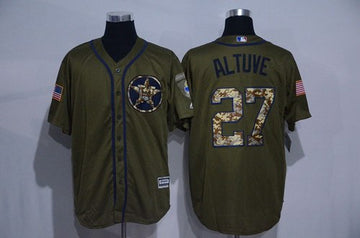 Jose Altuve Houston Astros green Salute To Service jersey