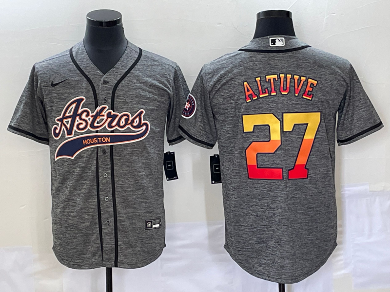 Jose Altuve Houston Astros grey jersey
