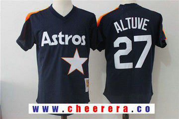 Jose Altuve Houston Astros navy Throwback jersey