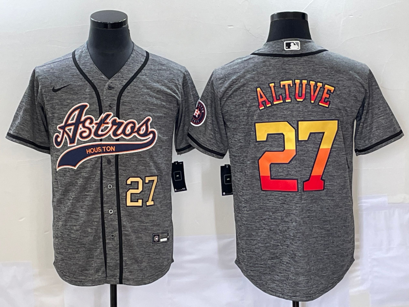Jose Altuve Number Houston Astros grey jersey