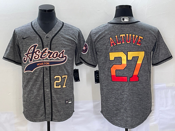Jose Altuve Number Houston Astros grey jersey