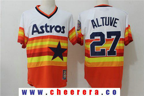 Jose Altuve Houston Astros orange Cooperstown jersey