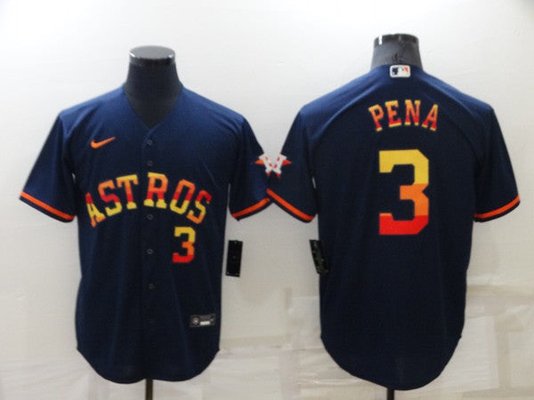 Jeremy Pe Houston Astros navy jersey
