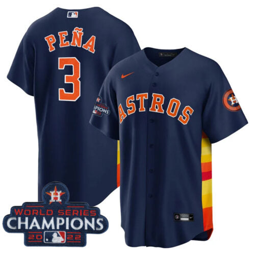Jeremy Pe Houston Astros navy jersey
