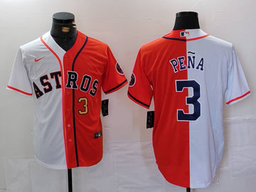 Jeremy Pena Number Houston Astros white Split jersey