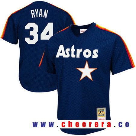 Nolan Ryan Houston Astros navy Throwback jersey
