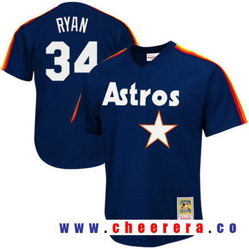 Nolan Ryan Houston Astros navy Throwback jersey