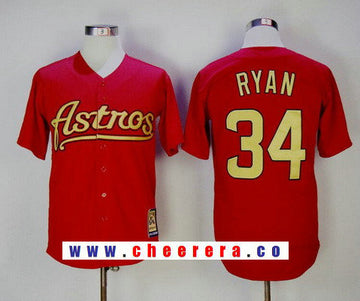 Nolan Ryan Houston Astros red Cooperstown jersey