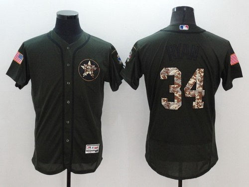 Nolan Ryan Houston Astros green Salute To Service jersey