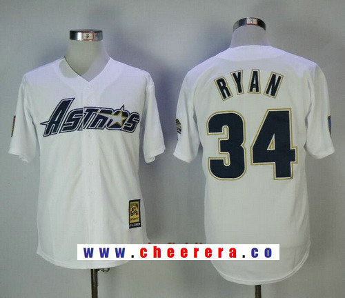 Nolan Ryan Houston Astros white Throwback jersey
