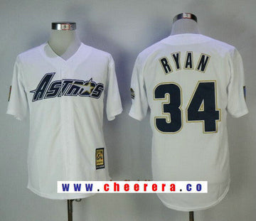 Nolan Ryan Houston Astros white Throwback jersey