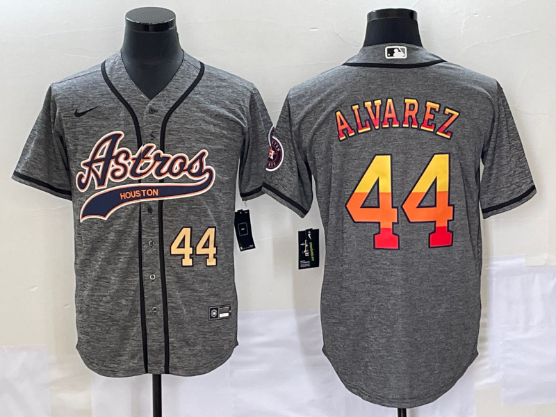 Yordan Alvarez Number Houston Astros grey jersey